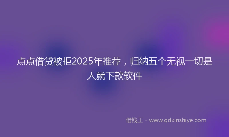 点点借贷被拒2025年推荐，归纳五个无视一切是人就下款软件