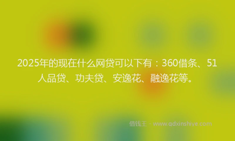 2025年的现在什么网贷可以下有：360借条、51人品贷、功夫贷、安逸花、融逸花等。