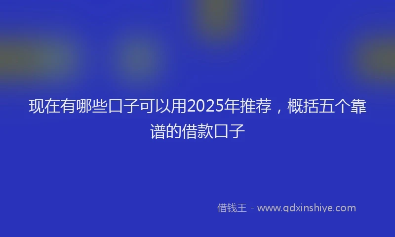 现在有哪些口子可以用2025年推荐，概括五个靠谱的借款口子