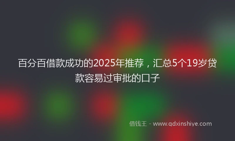 百分百借款成功的2025年推荐，汇总5个19岁贷款容易过审批的口子