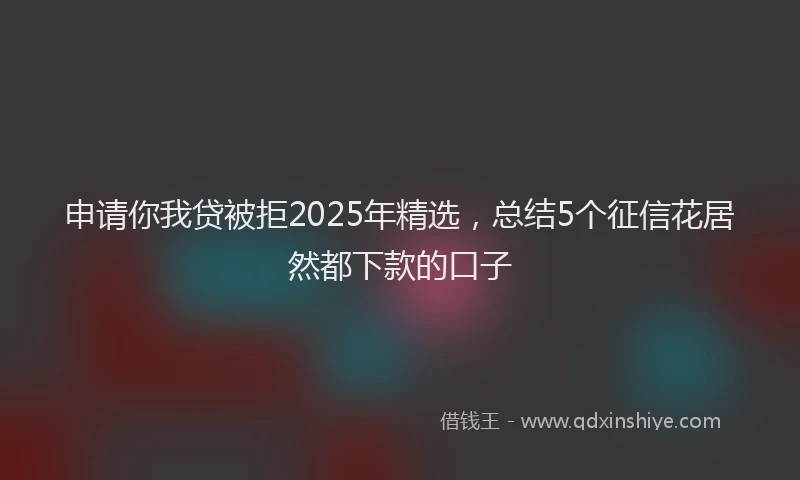 申请你我贷被拒2025年精选，总结5个征信花居然都下款的口子