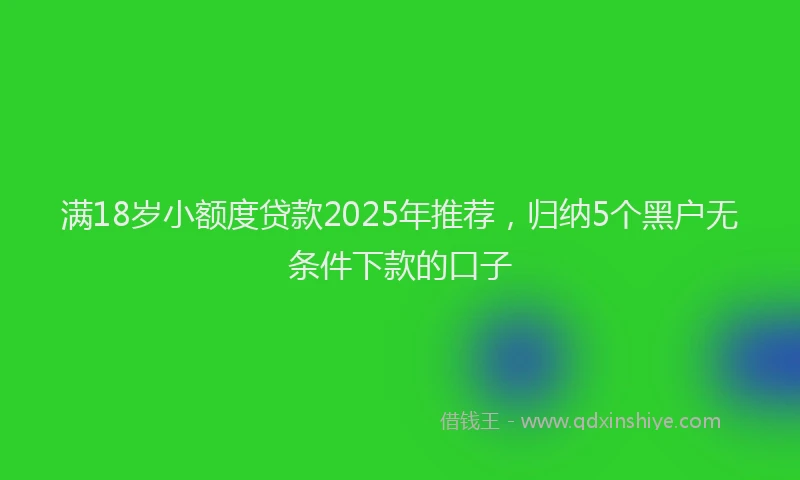 满18岁小额度贷款2025年推荐，归纳5个黑户无条件下款的口子