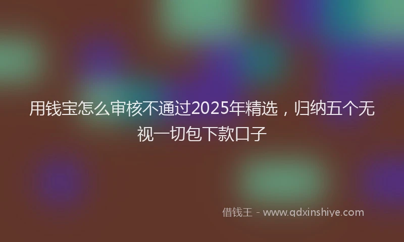 用钱宝怎么审核不通过2025年精选，归纳五个无视一切包下款口子