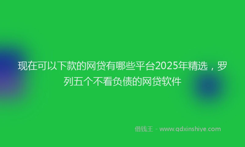 现在可以下款的网贷有哪些平台2025年精选，罗列五个不看负债的网贷软件
