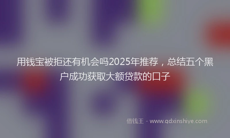 用钱宝被拒还有机会吗2025年推荐，总结五个黑户成功获取大额贷款的口子
