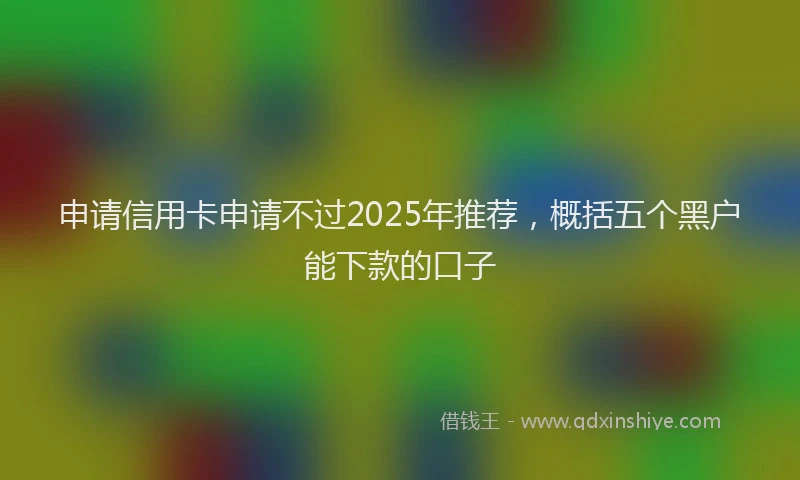 申请信用卡申请不过2025年推荐，概括五个黑户能下款的口子