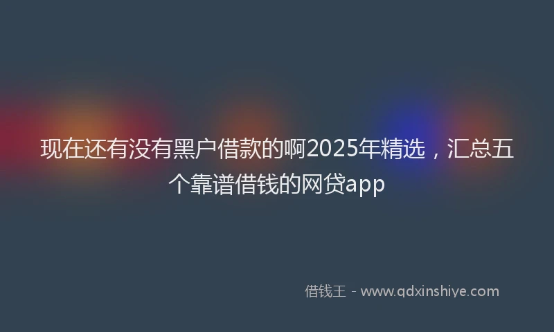 现在还有没有黑户借款的啊2025年精选，汇总五个靠谱借钱的网贷app