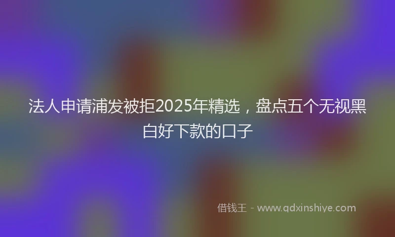 法人申请浦发被拒2025年精选，盘点五个无视黑白好下款的口子
