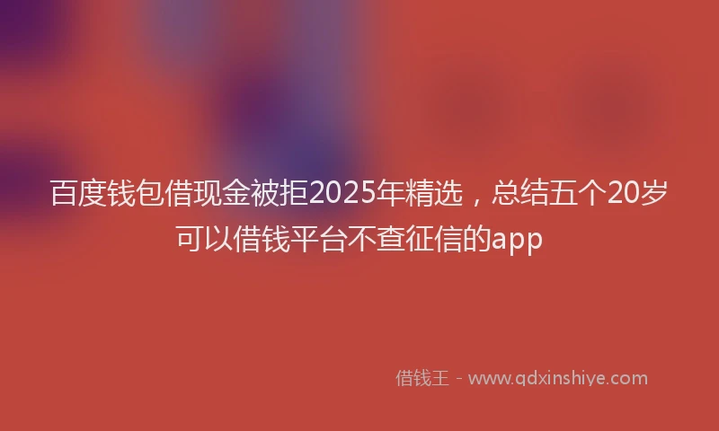 百度钱包借现金被拒2025年精选，总结五个20岁可以借钱平台不查征信的app