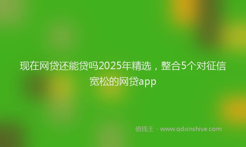现在网贷还能贷吗2025年精选，整合5个对征信宽松的网贷app
