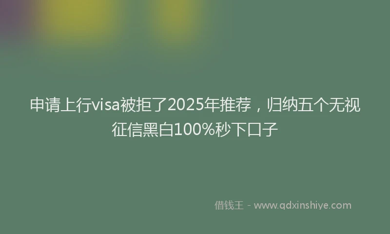 申请上行visa被拒了2025年推荐，归纳五个无视征信黑白100%秒下口子