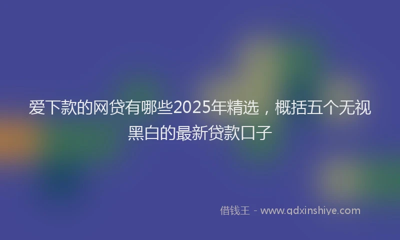 爱下款的网贷有哪些2025年精选，概括五个无视黑白的最新贷款口子