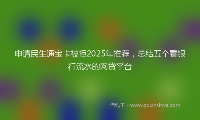 申请民生通宝卡被拒2025年推荐，总结五个看银行流水的网贷平台