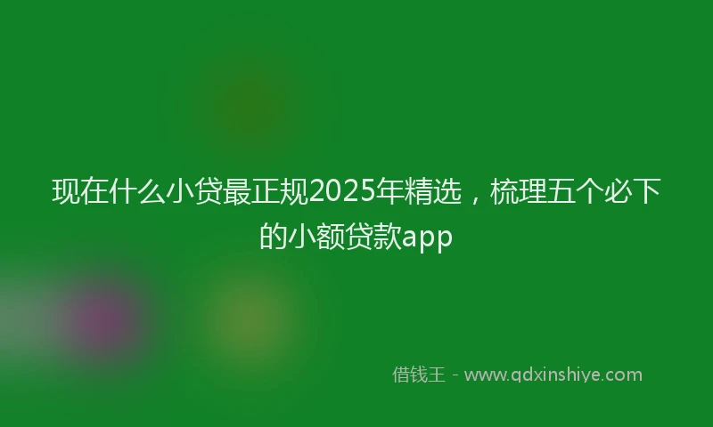 现在什么小贷最正规2025年精选，梳理五个必下的小额贷款app
