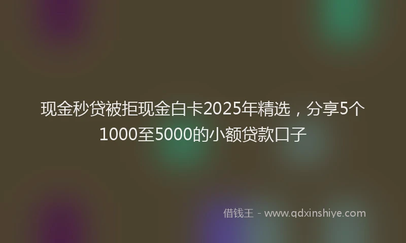 现金秒贷被拒现金白卡2025年精选，分享5个1000至5000的小额贷款口子