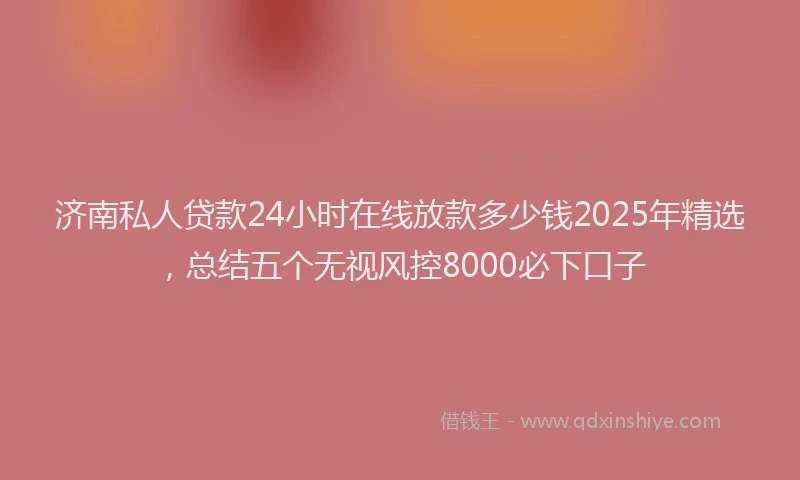 济南私人贷款24小时在线放款多少钱2025年精选，总结五个无视风控8000必下口子
