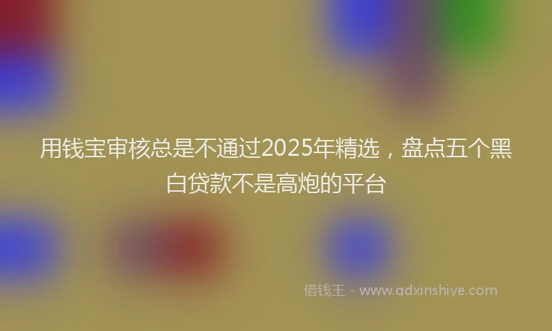 用钱宝审核总是不通过2025年精选，盘点五个黑白贷款不是高炮的平台