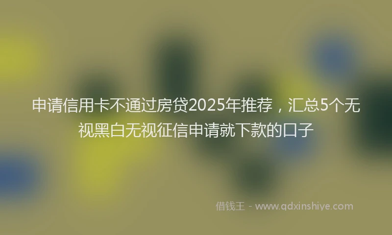 申请信用卡不通过房贷2025年推荐，汇总5个无视黑白无视征信申请就下款的口子