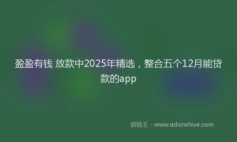 盈盈有钱 放款中2025年精选，整合五个12月能贷款的app