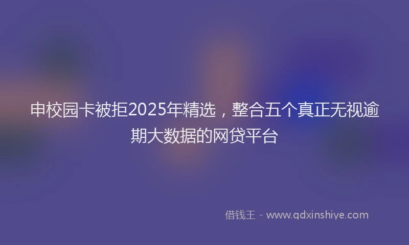 申校园卡被拒2025年精选，整合五个真正无视逾期大数据的网贷平台