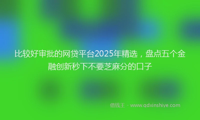 比较好审批的网贷平台2025年精选，盘点五个金融创新秒下不要芝麻分的口子