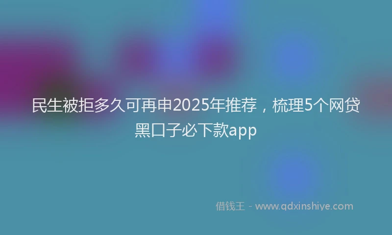 民生被拒多久可再申2025年推荐，梳理5个网贷黑口子必下款app