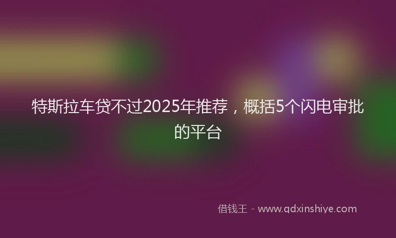特斯拉车贷不过2025年推荐，概括5个闪电审批的平台
