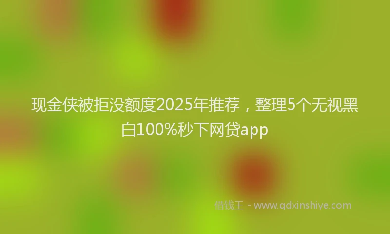 现金侠被拒没额度2025年推荐，整理5个无视黑白100%秒下网贷app