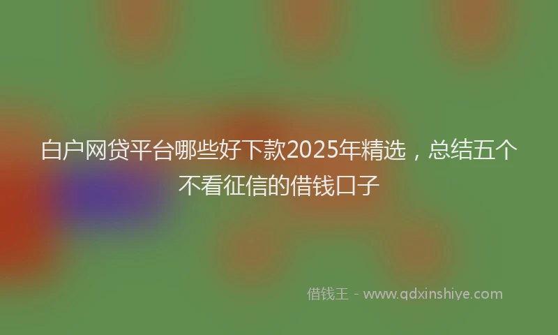 白户网贷平台哪些好下款2025年精选，总结五个不看征信的借钱口子