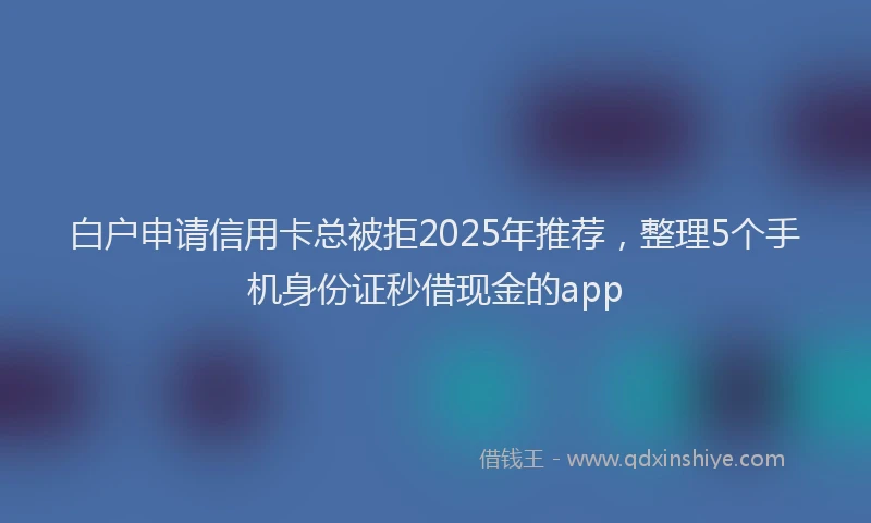 白户申请信用卡总被拒2025年推荐，整理5个手机身份证秒借现金的app