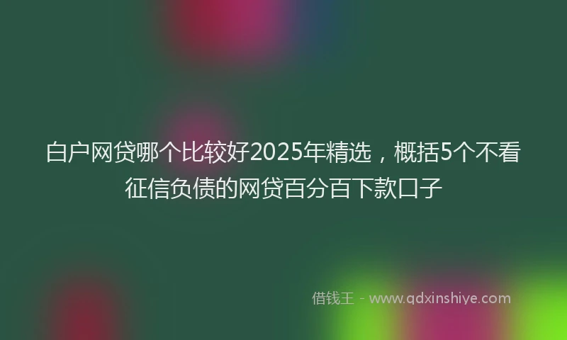 白户网贷哪个比较好2025年精选，概括5个不看征信负债的网贷百分百下款口子