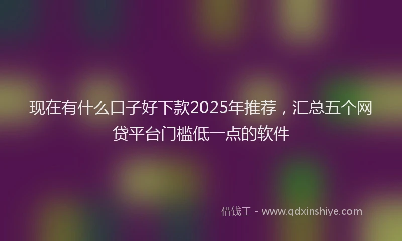 现在有什么口子好下款2025年推荐，汇总五个网贷平台门槛低一点的软件