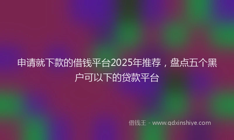 申请就下款的借钱平台2025年推荐，盘点五个黑户可以下的贷款平台