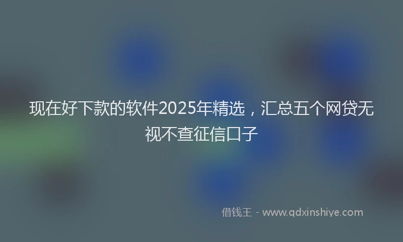 现在好下款的软件2025年精选，汇总五个网贷无视不查征信口子