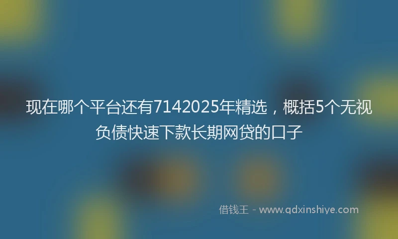 现在哪个平台还有7142025年精选，概括5个无视负债快速下款长期网贷的口子