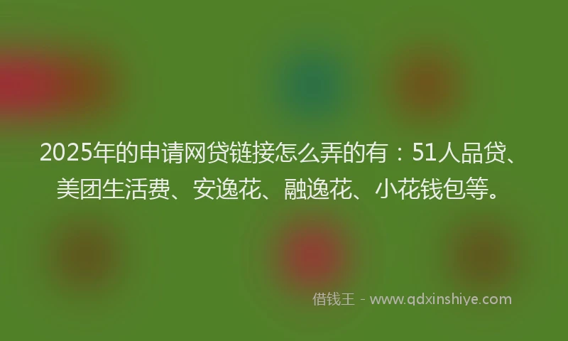 2025年的申请网贷链接怎么弄的有：51人品贷、美团生活费、安逸花、融逸花、小花钱包等。