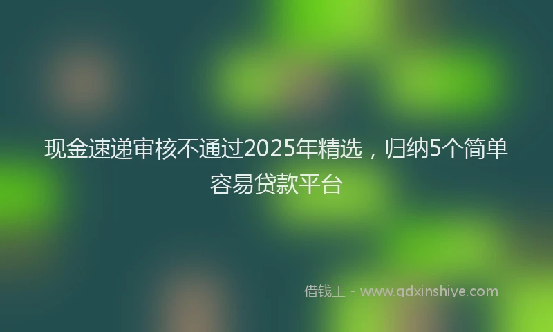 现金速递审核不通过2025年精选，归纳5个简单容易贷款平台