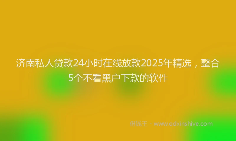 济南私人贷款24小时在线放款2025年精选，整合5个不看黑户下款的软件