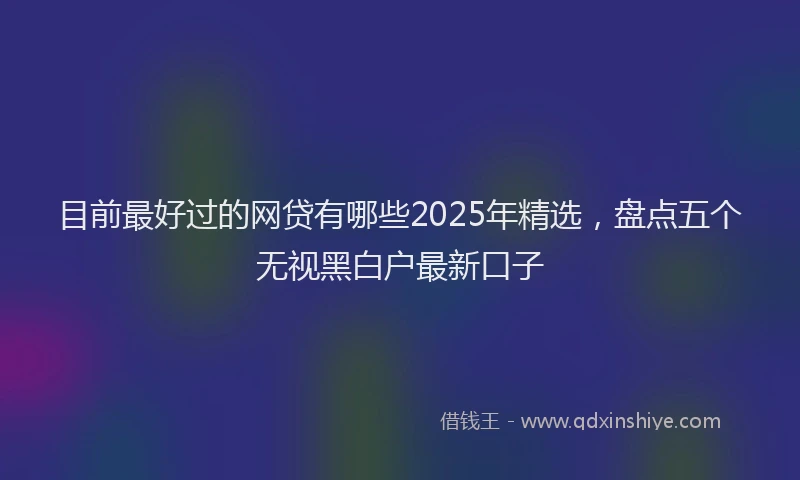 目前最好过的网贷有哪些2025年精选，盘点五个无视黑白户最新口子