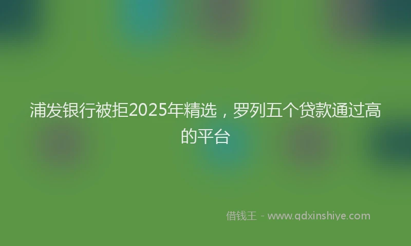 浦发银行被拒2025年精选，罗列五个贷款通过高的平台
