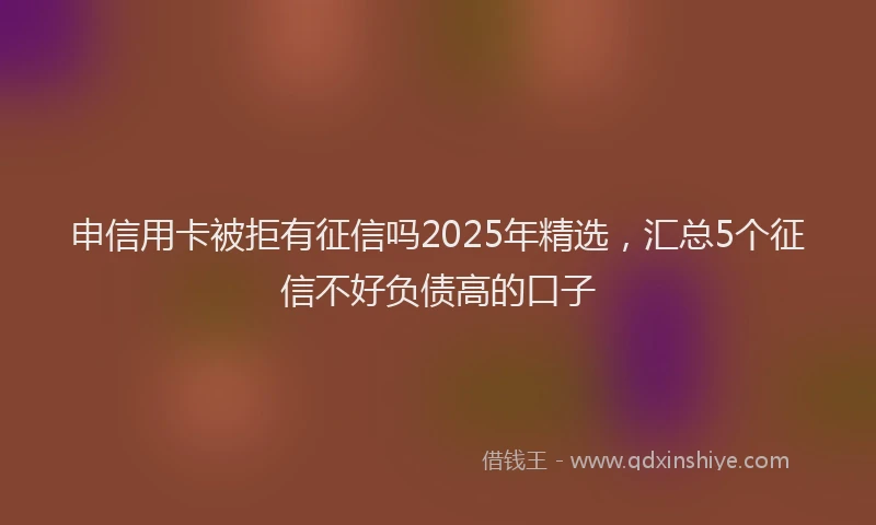 申信用卡被拒有征信吗2025年精选，汇总5个征信不好负债高的口子