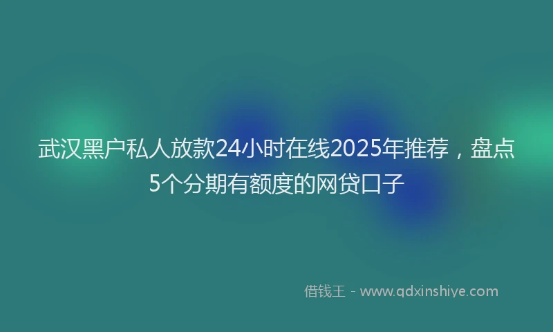 武汉黑户私人放款24小时在线2025年推荐，盘点5个分期有额度的网贷口子