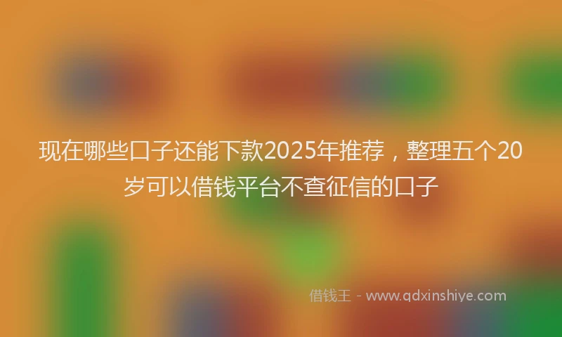 现在哪些口子还能下款2025年推荐，整理五个20岁可以借钱平台不查征信的口子
