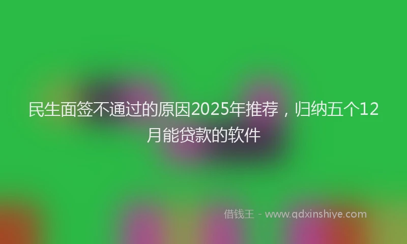 民生面签不通过的原因2025年推荐，归纳五个12月能贷款的软件