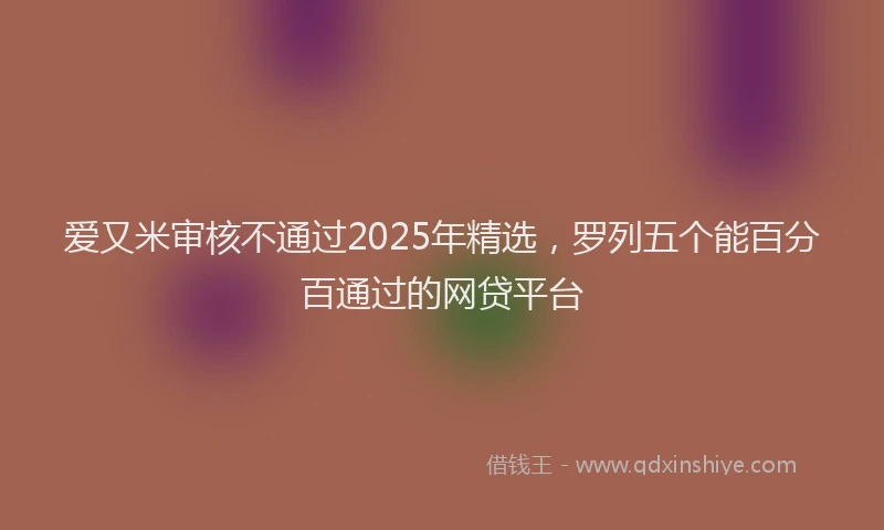爱又米审核不通过2025年精选，罗列五个能百分百通过的网贷平台