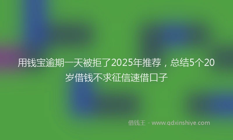 用钱宝逾期一天被拒了2025年推荐，总结5个20岁借钱不求征信速借口子