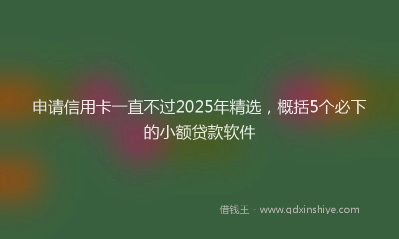申请信用卡一直不过2025年精选，概括5个必下的小额贷款软件