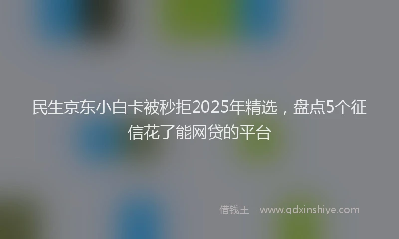 民生京东小白卡被秒拒2025年精选，盘点5个征信花了能网贷的平台