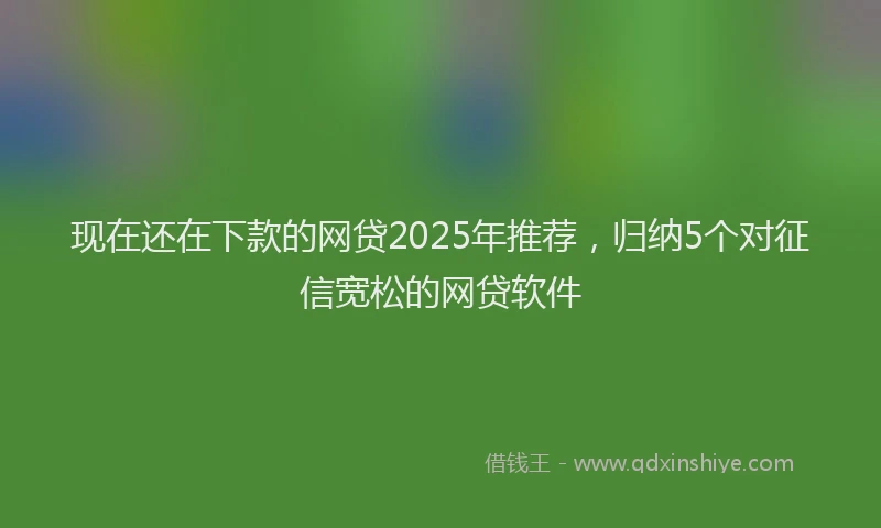 现在还在下款的网贷2025年推荐，归纳5个对征信宽松的网贷软件