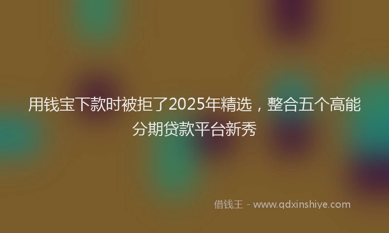 用钱宝下款时被拒了2025年精选，整合五个高能分期贷款平台新秀